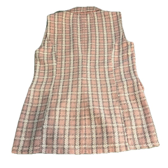 Alice Blue Tweed Pink Plaid Blazer Vest - Picture 2 of 4